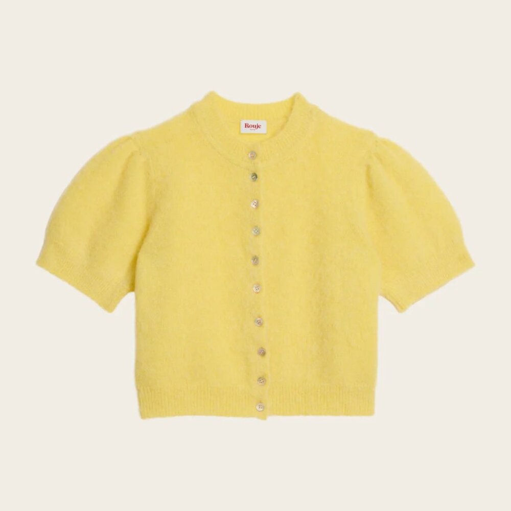 NWT Rouje Abelina Cardigan in Yellow - Picture 3 of 5
